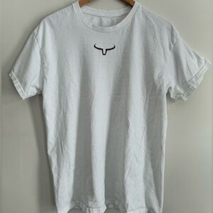 White T-Shirt with Bull Logo